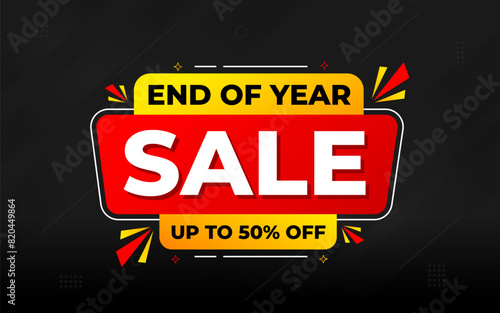 End of Year sale offer banner template. stock clearance background. end of year banner template design for web or social media, Sale special offer. abstract vector design.