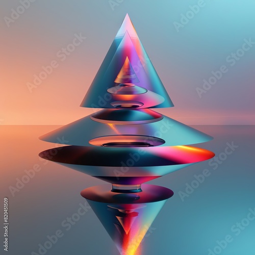 Frustum Abstract background A portion of a cone or pyramid that remains after its top is cut off