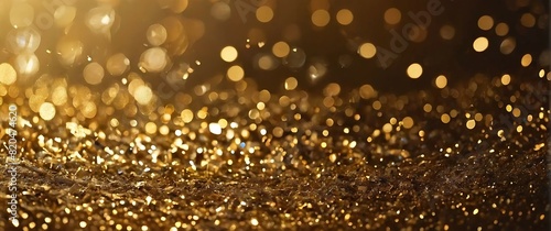 Gold Sparkling Lights Festive background with texture . Perfect composition, beautiful detailed