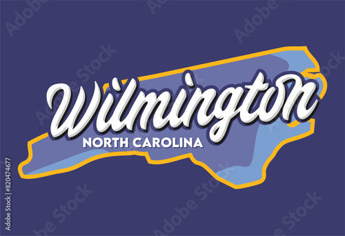 wilmington north carolina on blue background
