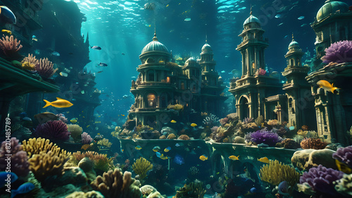 An underwater city populated by merfolk.
