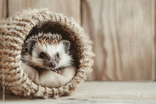 African Pygmy Hedgehog in a hideout