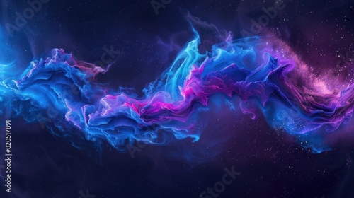 A stunning and mesmerizing abstract artwork depicting a cosmic energy cloud.