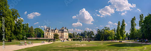 Architectural Marvel and Verdant Landscape: A panoramic view of Yvelines, France