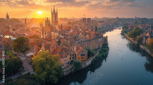 Sweeping aerial image of the medieval city of Canterbury