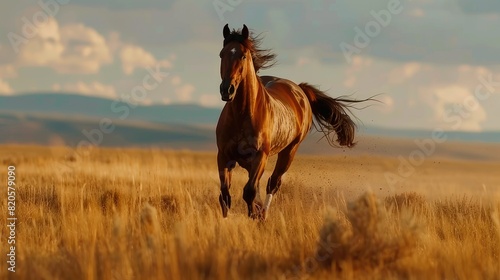 Beautiful western horse galloping in slow motion 