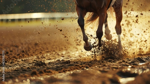 a horse race on their horses to the finish line. Traditional European sport