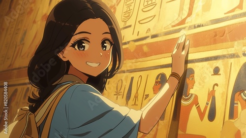 考古学者の女性、エジプト文明29