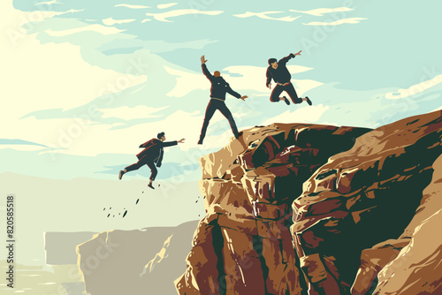  Incompetent Boss Orders Employees to Jump Off Cliff, Leading Company to Sabotage and Failure