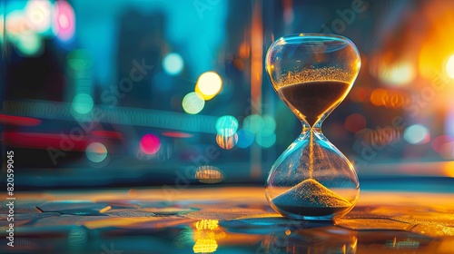 An hourglass sits atop a tiled floor, its sand steadily counting down time. Generative AI