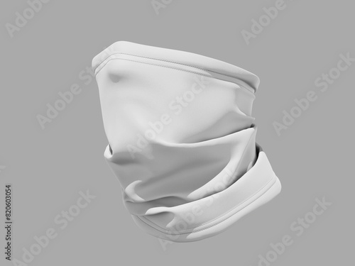 White Blank buff Scarf Bandana Mockup in Wearing Setting