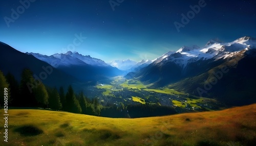 Landschaft Alpine Nacht. Hintergrund für das Design 4.