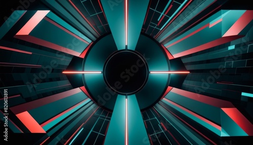 A dynamic visual of a futuristic tunnel illuminated by neon lights and reflective surfaces, creating a sense of depth and movement.. AI Generation