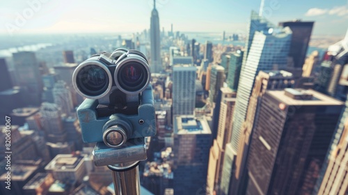 binocular on the top of building