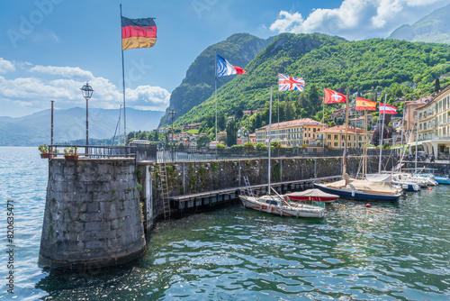 The marina in Tremezzo on Lake Como in Italy