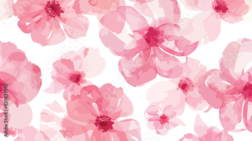 Seamless pattern of pink floral watercolor for background