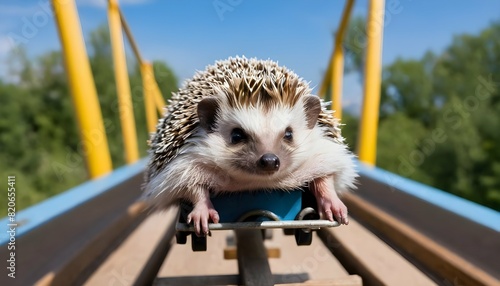 A Hedgehog Sitting On A Roller Coaster Upscaled 13 1