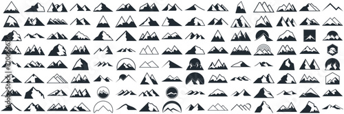 mountain logo design, collection template with luxury concept, icons, emblem, background