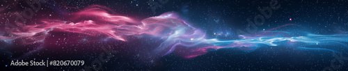 Cosmic Phenomenon with Streaming Pink and Blue Nebulae