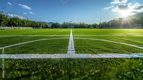 Football pitch. Generative AI.