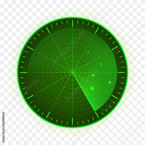 Radar Icon. Object Detection Locator. Flat Style. Vector icon