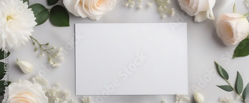 white paper with floral decoration. background for greeting cards