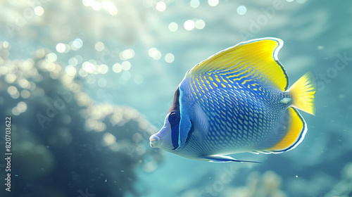 Colorful small fish underwater (Angelfish)
