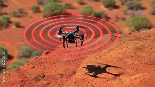 Military drone utilizing neuron and radar technology in strategic operational deployment