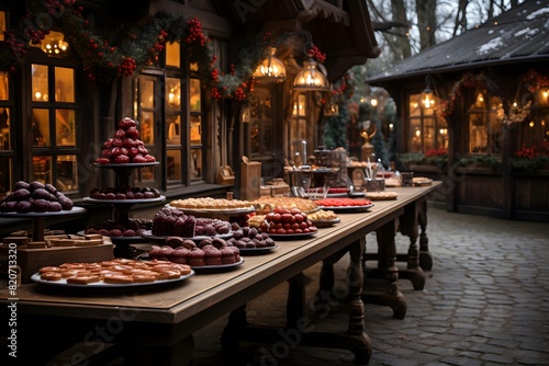 Traditional Christmas market in the old town of Gdansk, Poland