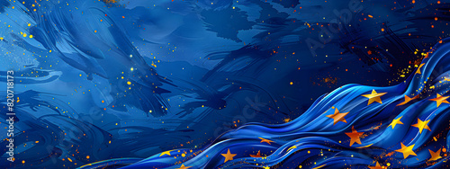 Conceptual illustration - Flag of Europe background banner