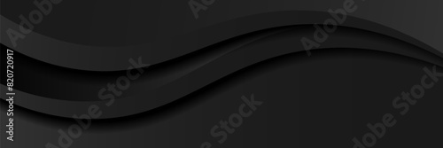 Vector gray line background curve element with black space for text and message design, overlapping layers