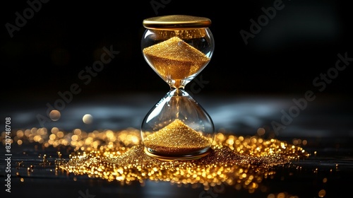 hourglass on gold