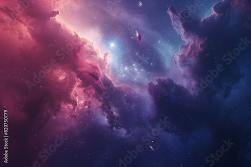 colorful space galaxy cloud nebula stary night cosmos universe science astronomy supernova background wallpaper AI