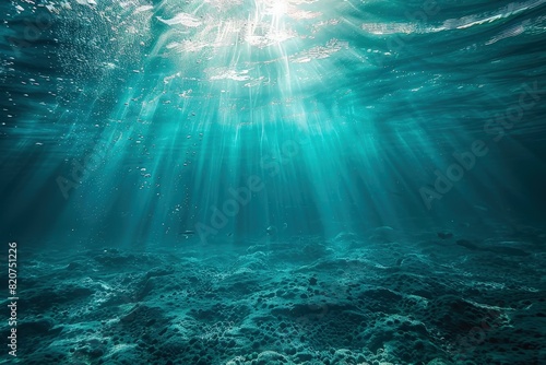 the sun shines through the water on the ocean floor