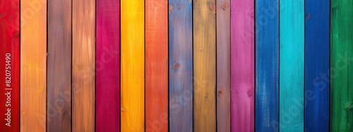 A vibrant background composed of vertically aligned wooden planks in various bright colors, creating a lively and artistic look..