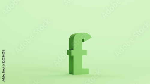 Green pound sterling money currency economy symbol typography mint background 3d illustration render digital rendering