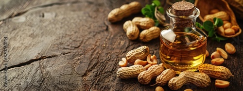 peanut essential oil. Selective focus