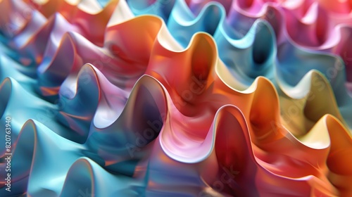 3d rendering of a colorful wavy surface AIG51A.