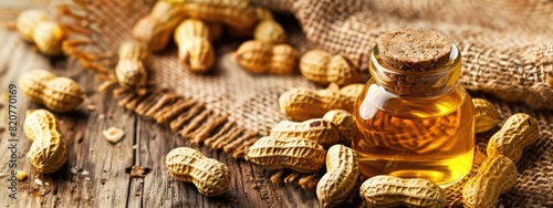 peanut essential oil. Selective focus