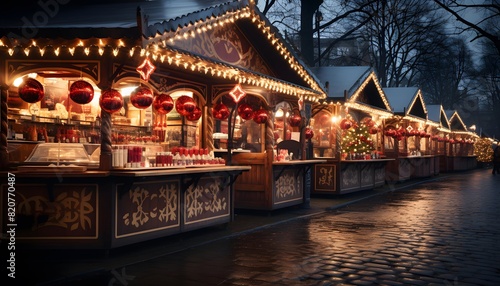 Christmas market in the old town of Wroclaw, Poland.