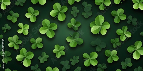 Shamrocks on a green background celebrate St. Patrick's Day 