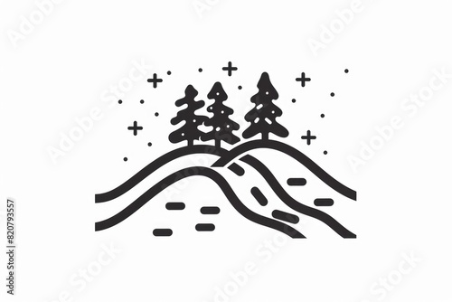 A snowy hill in monochrome, suitable for winter themes