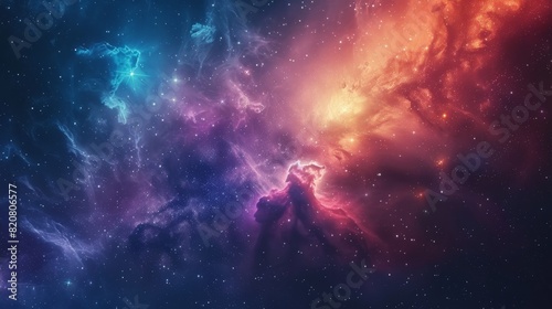 Colorful galaxy nebula stary night universe science astronomy supernova background wallpaper