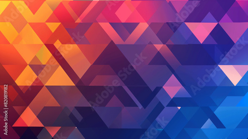 A colorful abstract design with a lot of triangles and squares. The colors are mostly gray and pink