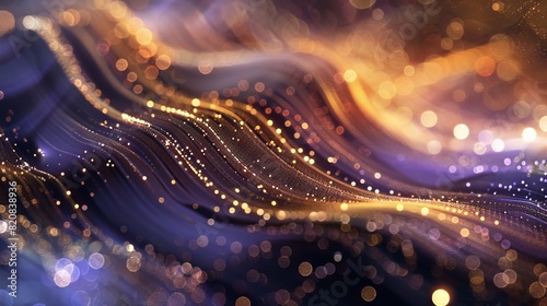 Abstract Delicate Lines and Sparkling Bokeh Luxurious Aura Background