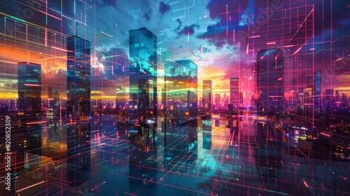Cityscapes Reflected in a Holographic Sky