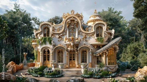 Elegant BaroqueStyle Capsule House Nestled in Ornate Vegetable Parterre
