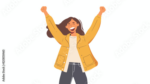 Happy excited woman rejoicing. Positive cheerful pers
