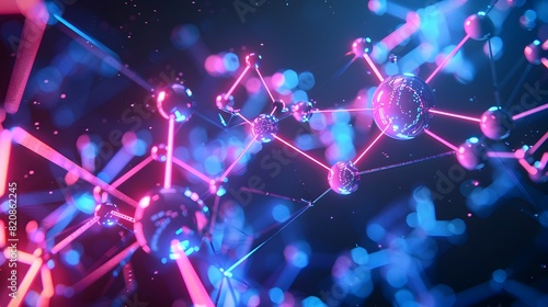 Futuristic Laboratory Bioluminescent Blueprint A Crystalline Molecular Structure of a Natural