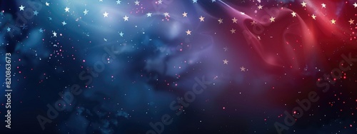 Abstract background red and blue with stars sparks memorial day background